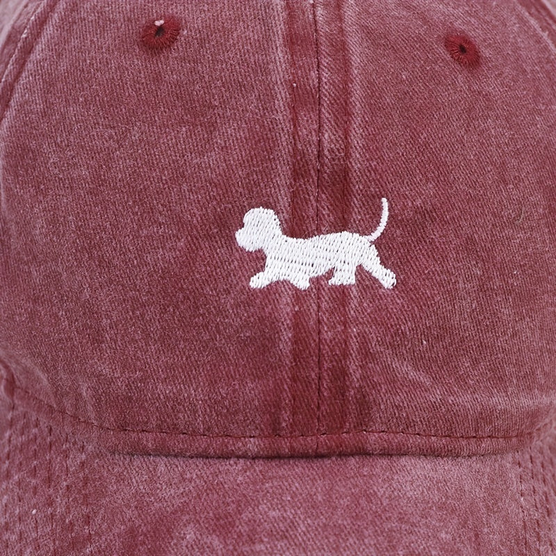 Puppy Embroidery Baseball Cap Cartoon Dog Washed Distressed Dad Hats