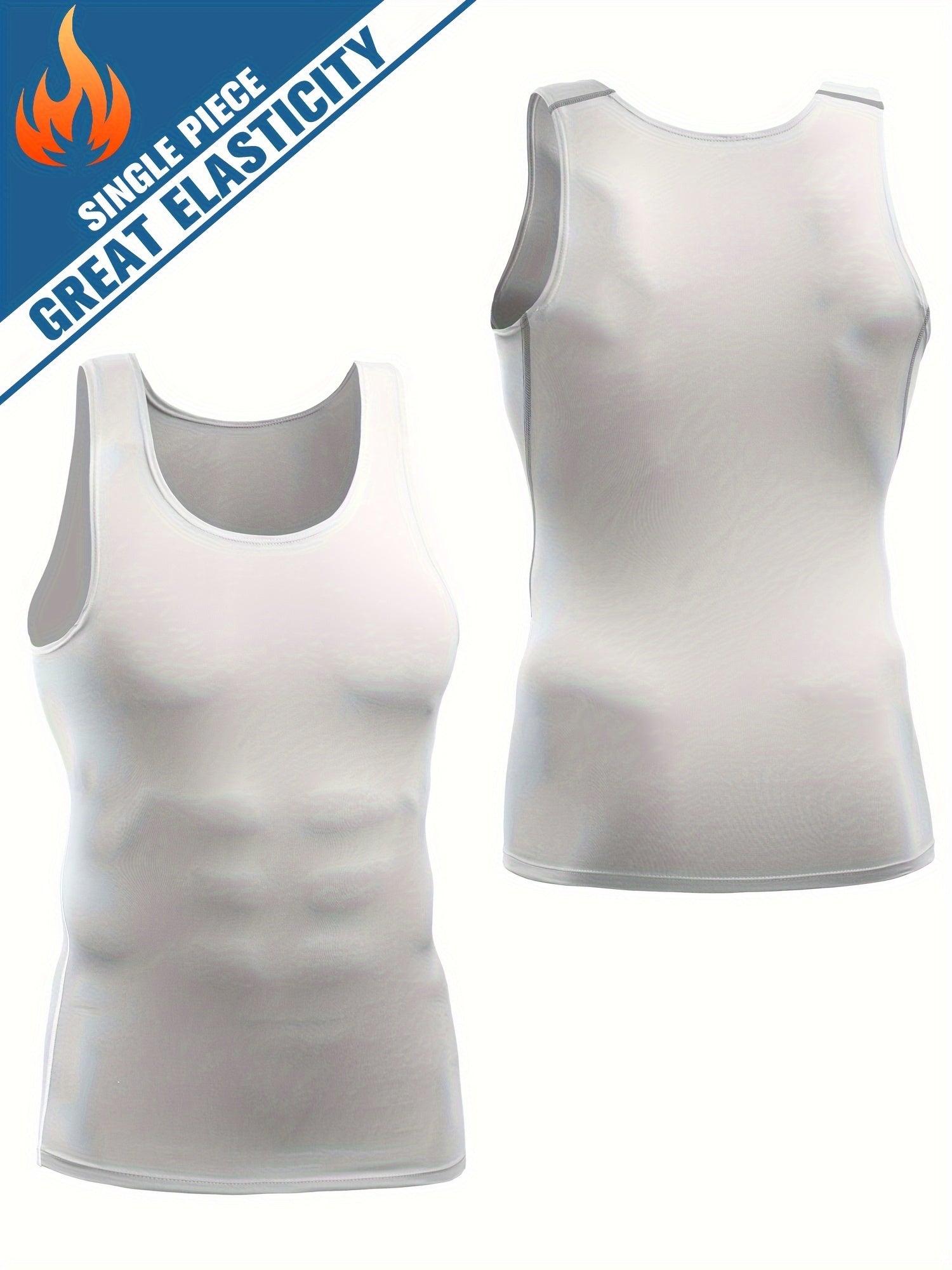 Men's Compression Tank Top Quick Dry High Stretch Sleeveless Shirt M