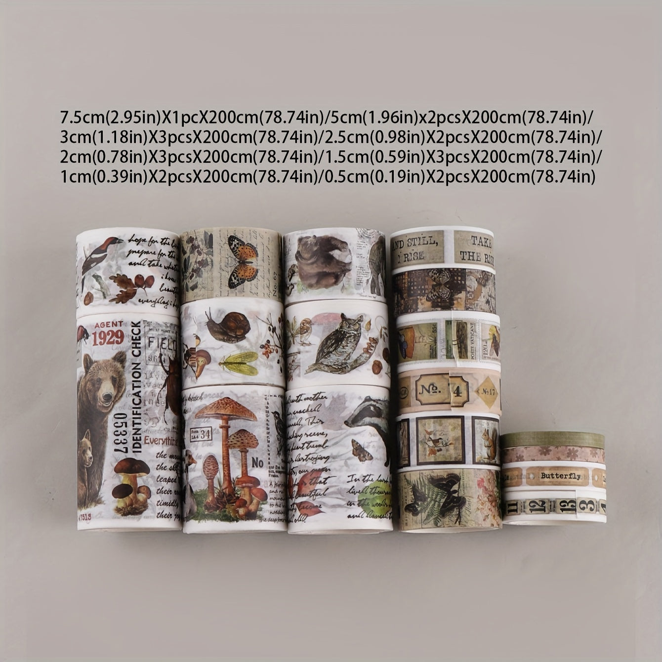 18pcs Retro Washi Tape European Style DIY Tape Decorative Sticker Tape