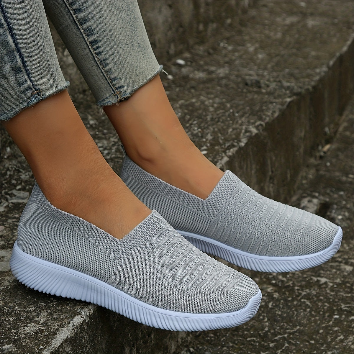 Women's Lightweight Slip On Sock Shoes Breathable Low Top Casual Outdoor Runing