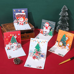 3D Christmas Greeting Card Baby Birth Newborn Cartoon Winter Theme