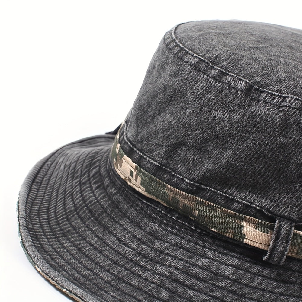 Camouflage Bucket Hat Wide Brim Sun Hat Unisex