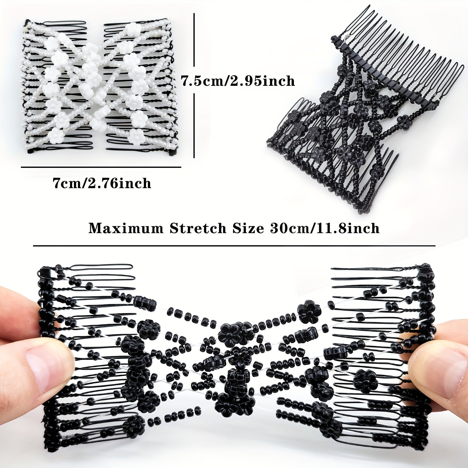 Vintage Beaded Hair Comb Clips for Women Girls
