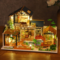 3D Puzzle Chinese Style Villa Yard Dollhouse Kit DIY Toy