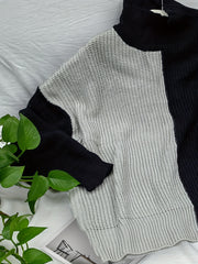  Colorblock High Neck Sweater Women's Plus Medium Stretch