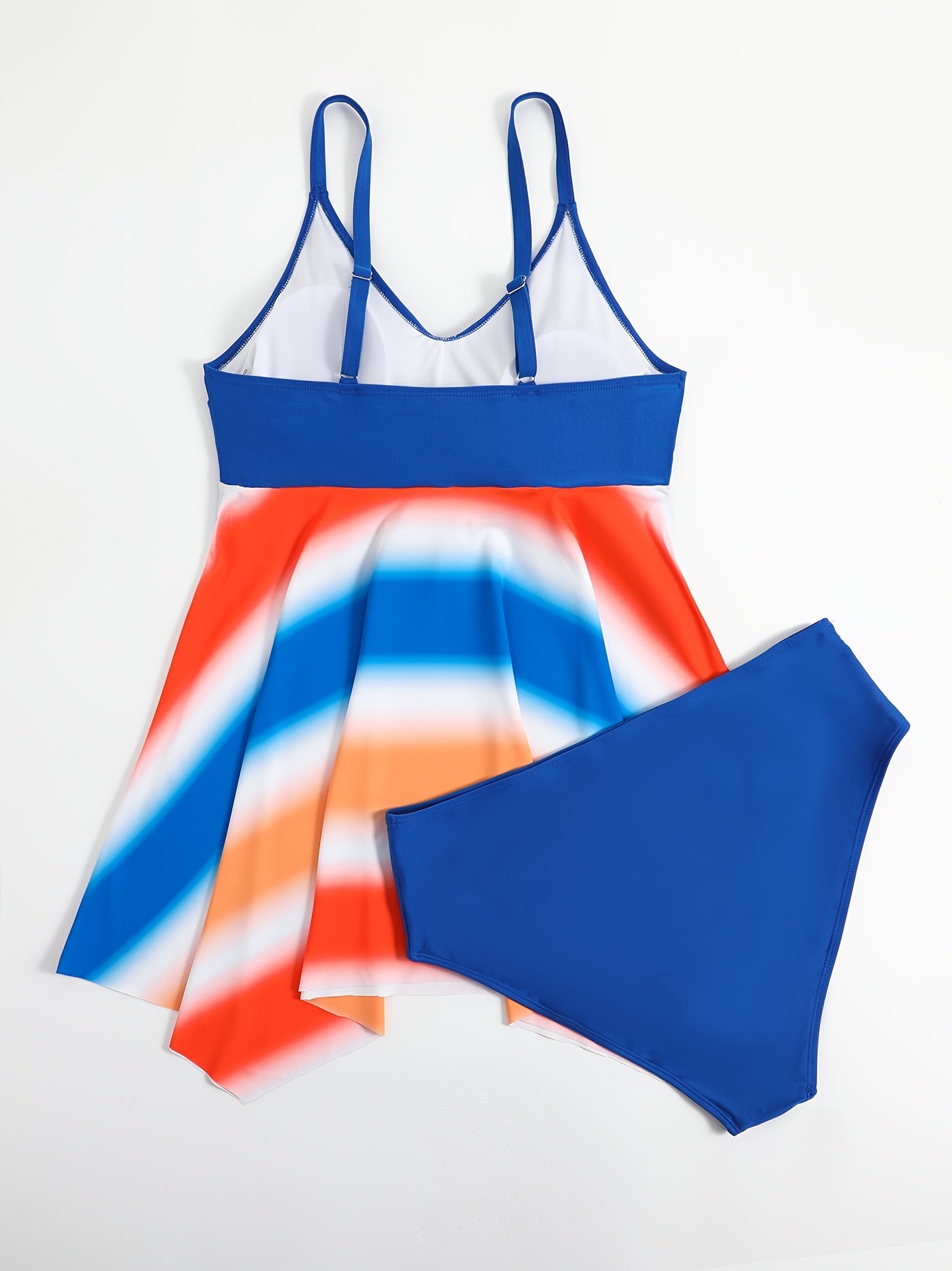 Vacay Swimsuit Set Women's Plus Strip Wrap Dress & Panty 2pcs