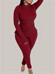  Mock Neck Top & Pants Set