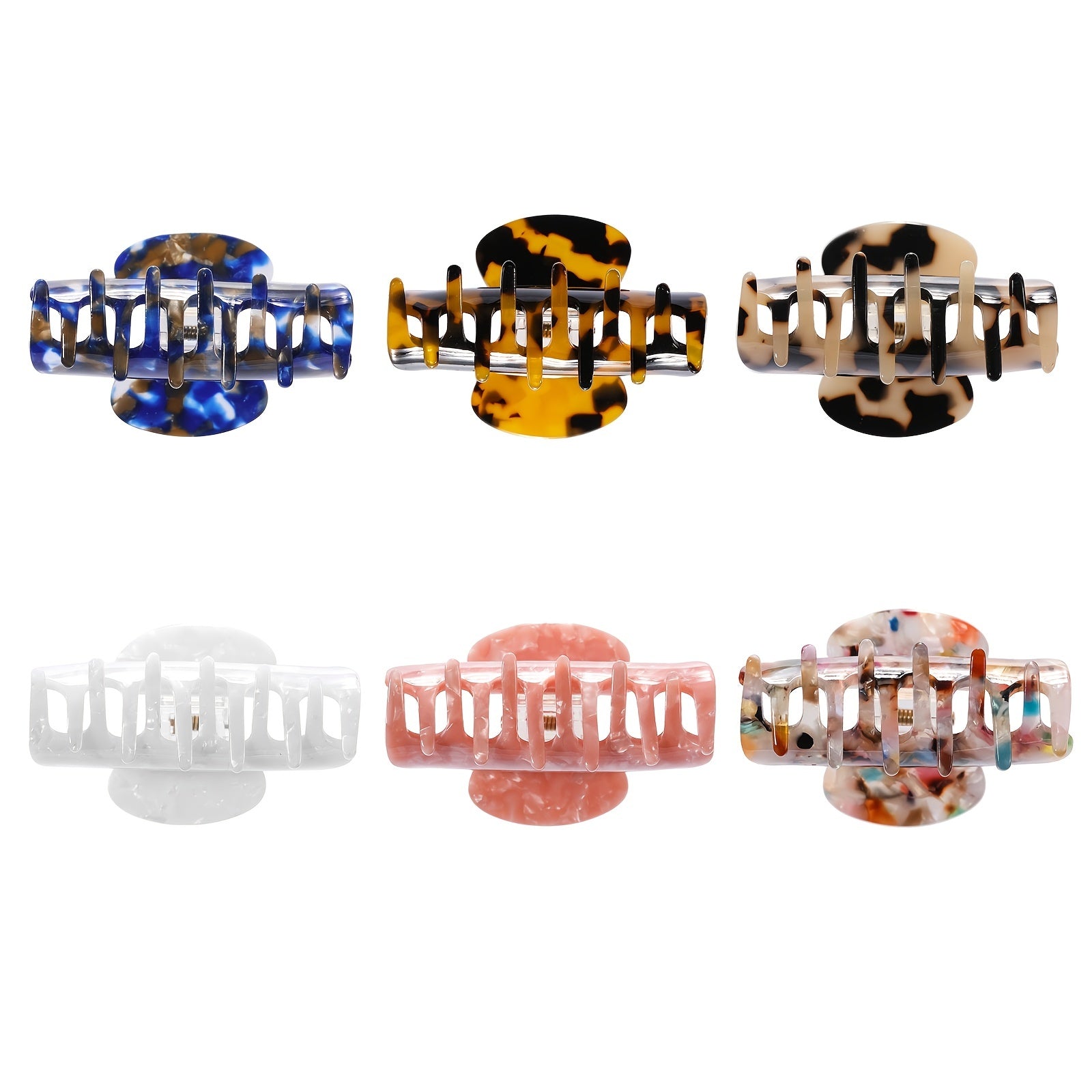 Plaid Hair Claw Clip Acetic Acid Tortoiseshell Non Slip Strong Grip