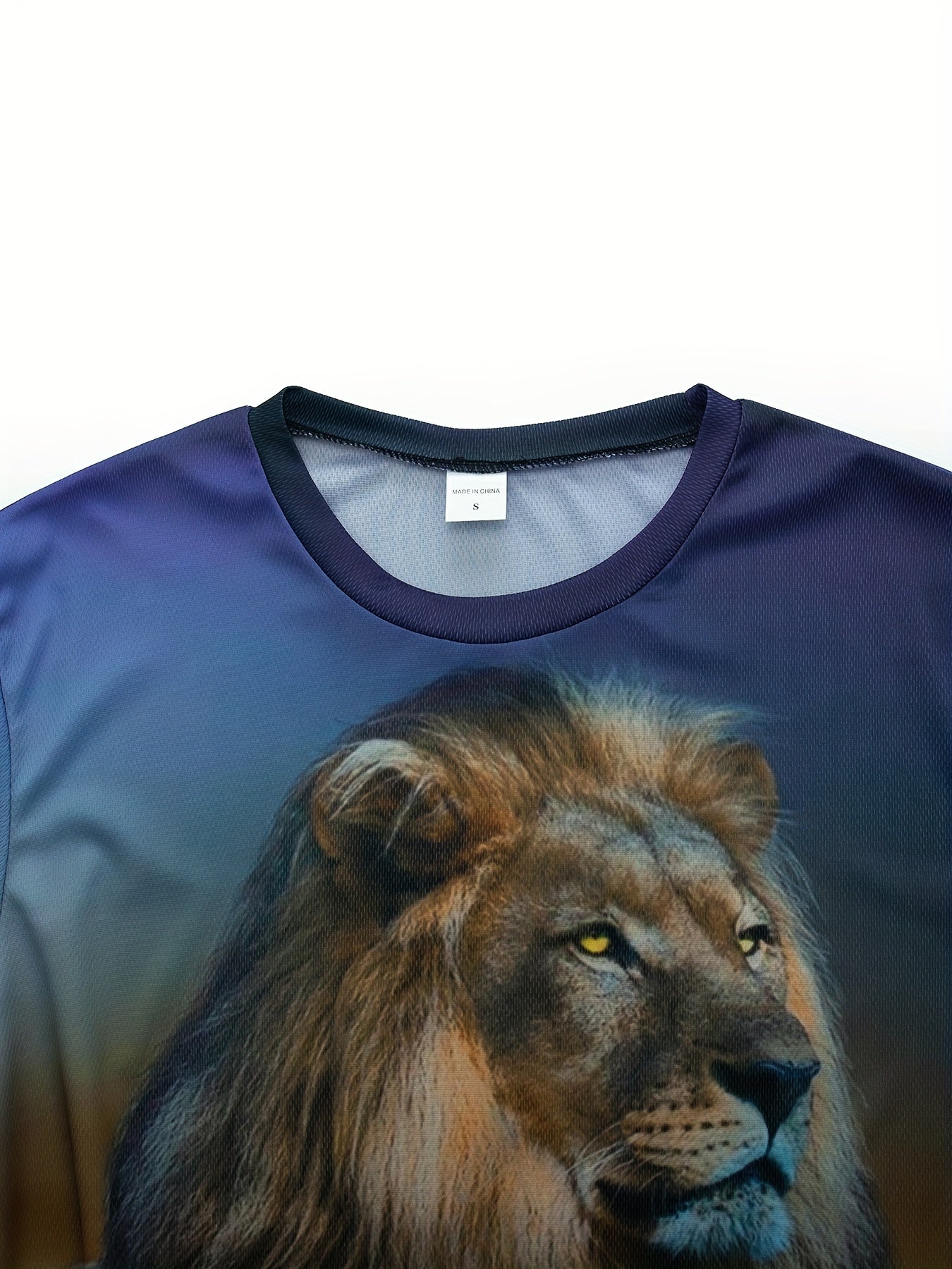 Men's Lion Print Short Sleeve T Shirt - Spring Summer