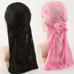 2pcs Stretch Durag Bandana Bandana Hat Long Tail Pirate Hat