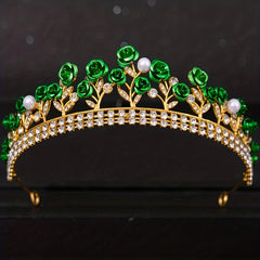 Faux Pearl Rhinestone Tiara Wedding Hair Accessory