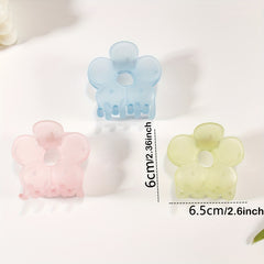 Matte Flower Hair Claw Frosted Shark Claw Mini Hair Clip