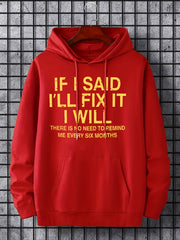 Funny 'First Father's Day' Slogan Print Hoodie for Men