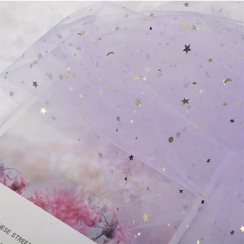 Glitter Star Mesh Fabric, Festive Gift Doll Skirt, 1/3/5 Yards Wide Sheer Fabric