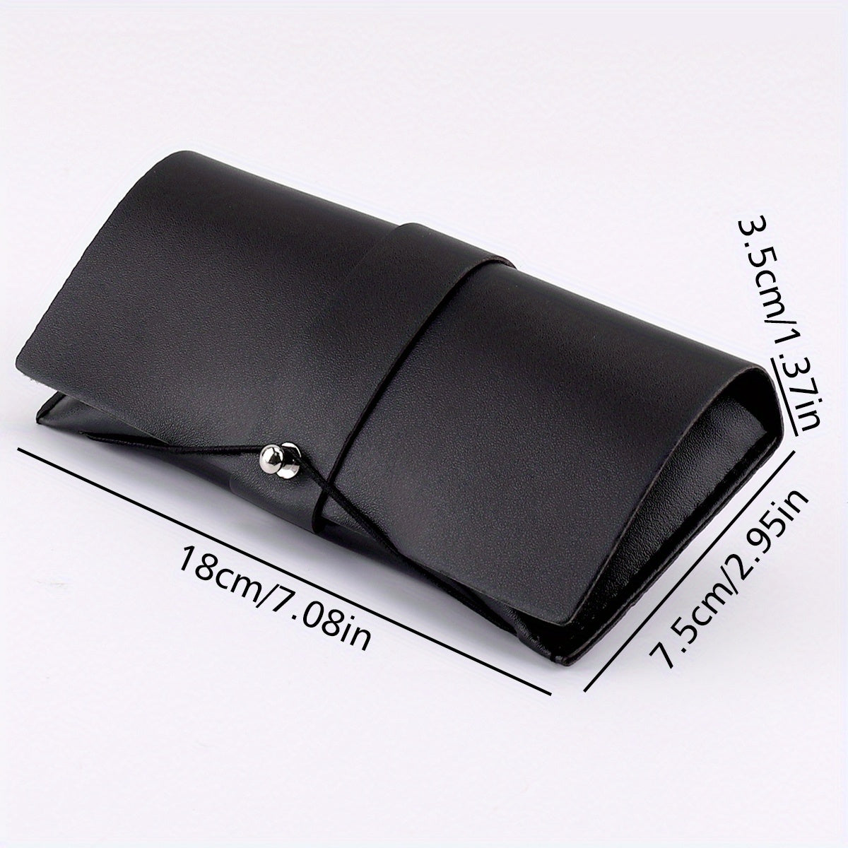 Solid PU Leather Sunglasses Storage Case Pouch Portable Eyewear Container