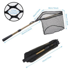 Foldable Fishing Net Telescopic Aluminum Handle 16in Hoop Size