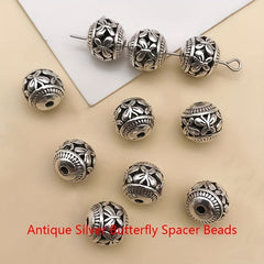 10pcs Flower Butterfly Heart Spacer Beads for DIY Jewelry Making