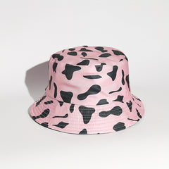 Children's Cow Pattern Double-sided Sun Hat for Outdoor Travel
