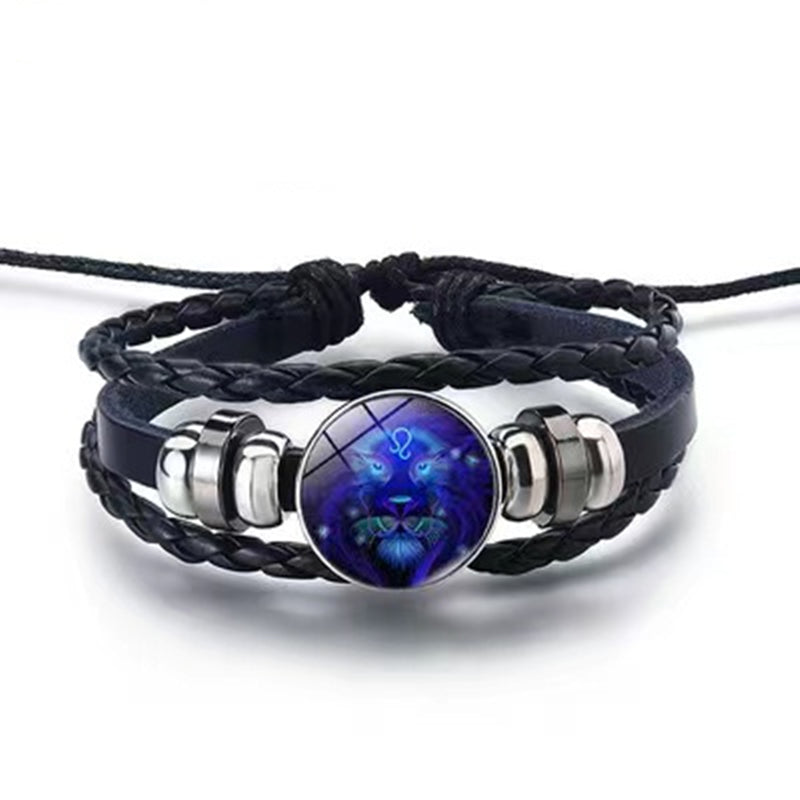 Zodiac Charm Bracelet Multilayer Leather Bangle
