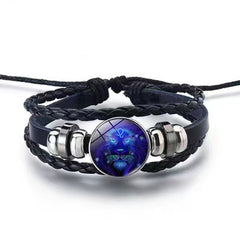 Zodiac Charm Bracelet Multilayer Leather Bangle