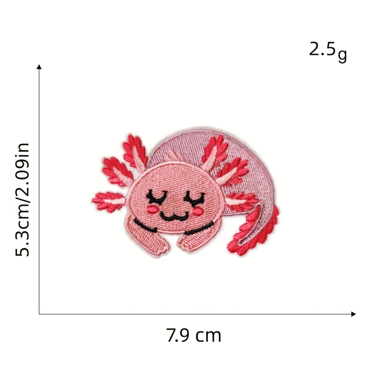 8Pcs Axolotl Iron On Patches Sew On Embroidered Applique Repair Patch DIY Crafts