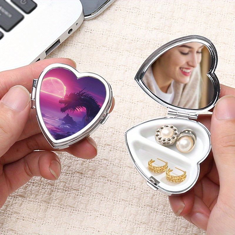 Heart Shaped Pill Box 2 Compartments Portable Medicine Organizer
