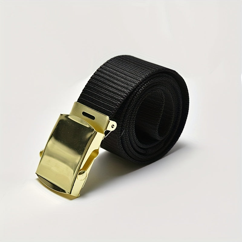 Men's Toothless Auto Buckle Tape Belt Canvas Tactical Military Style