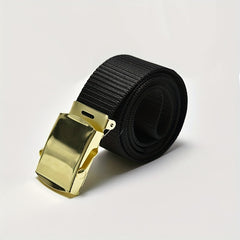 Men's Toothless Auto Buckle Tape Belt Canvas Tactical Military Style