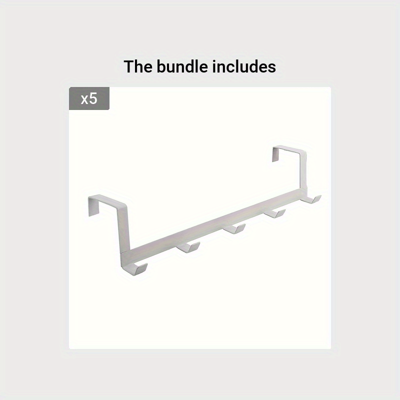 5 Hooks Door Coat Towel Holder for Wardrobe