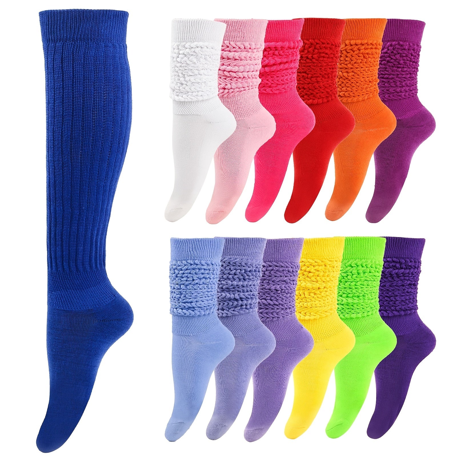 Thermal Knee High Socks Knit Style Solid Calf Socks Women's Stockings