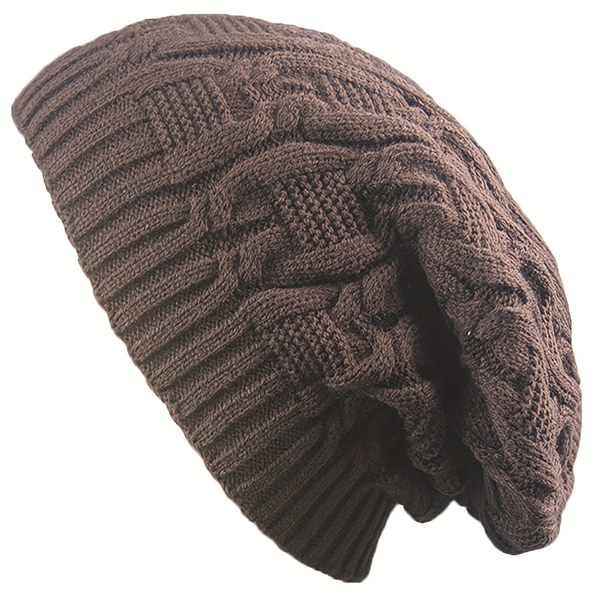 Ribbed Knitted Oversized Slouch Beanie for Women