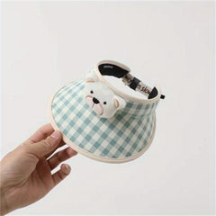 Large Brim Grid Children's Hat Baby Sunshade Cap UV Protection