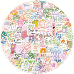 100 Colorful Inspirational Stickers for Water Bottles, Laptops, Phones & More