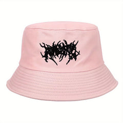 Gothic Embroidery Cotton Bucket Hat Unisex Lightweight Sunshade