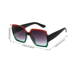 Oversize Cat Eye Block Shinning Frame Sunglasses UV Protection