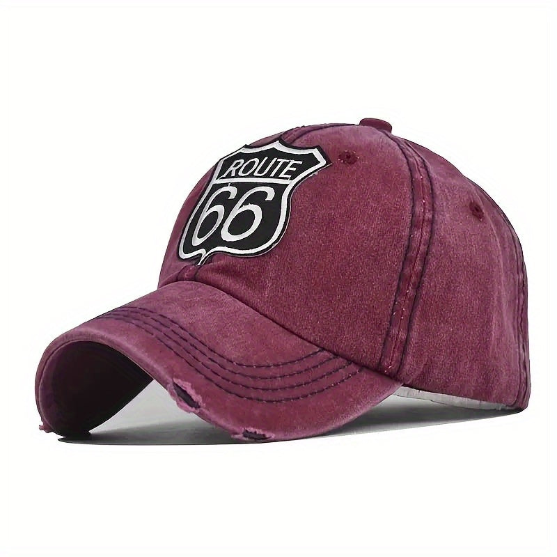 Label Patch Baseball Cap Vintage Washed Distressed Cotton Dad Hat