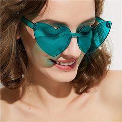 Heart Sunglasses For Women Men Solid One piece Jelly Glasses For Summer