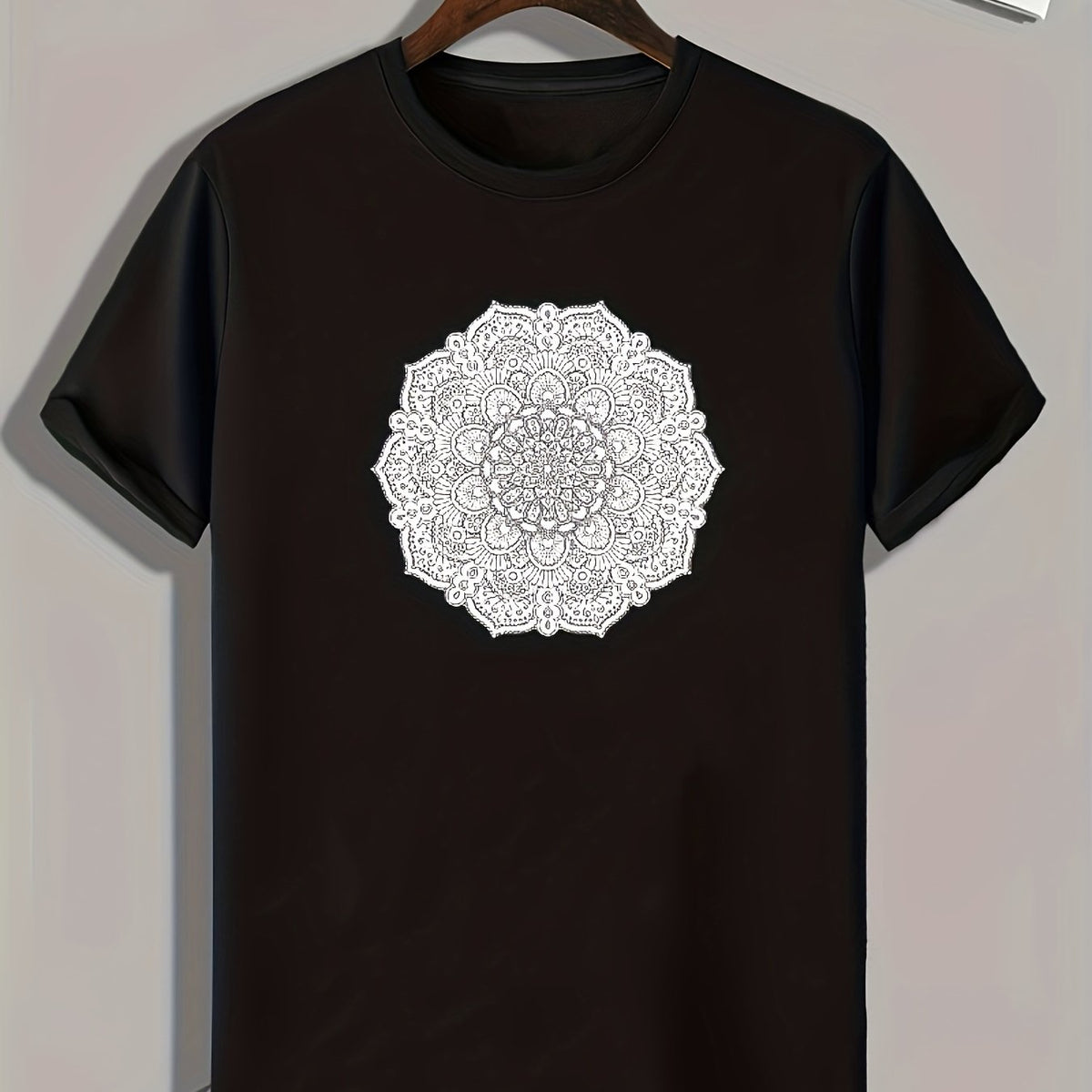 Flower Print Men's Graphic Tee for Summer