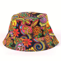 Boho Plant Printed Bucket Hat Lightweight Casual Basin Hat Unisex
