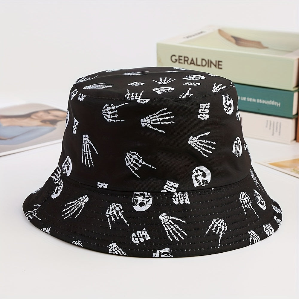 1pc Printed Multicolor Bone Bucket Hat