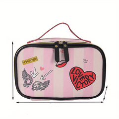 Striped Storage Bag Waterproof Makeup Bag Lightweight Travel Cosmetic Handbag