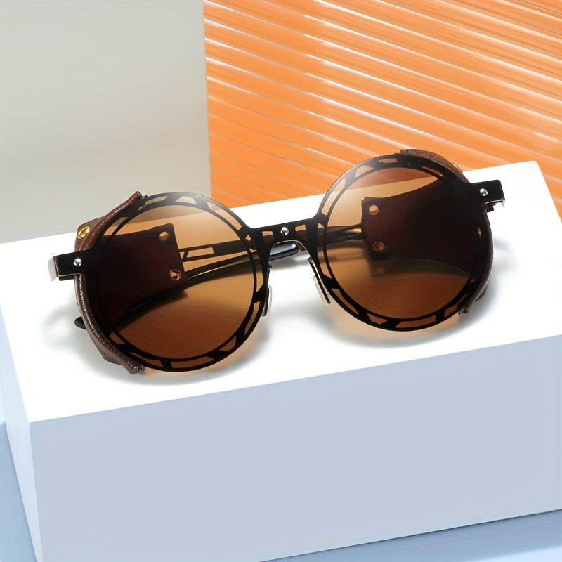 Round Ombre Lens Sunglasses Steampunk Metal Frame UV400