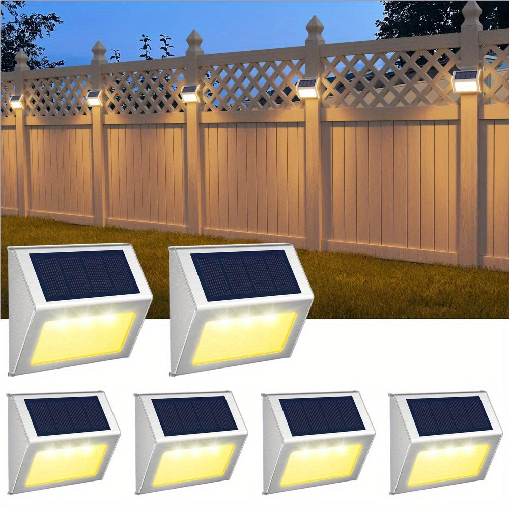 6pcs Solar Deck Lights Waterproof Garden Outdoor Lights