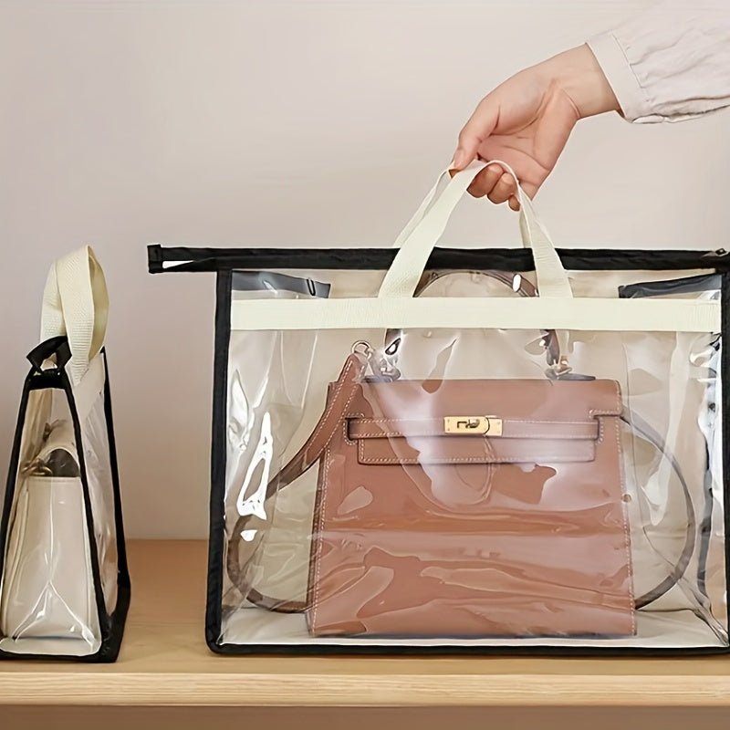 Dust Proof Transparent Storage Bag Zipper Handbag Durable Organizer