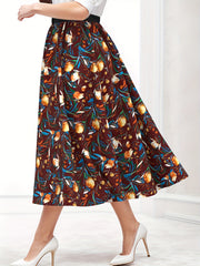  Casual Skirt Women's Plus Floral Print Maxi Skirt