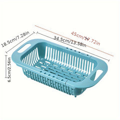 Retractable Kitchen Drain Basket Sink Rack Plastic Dish Drainer