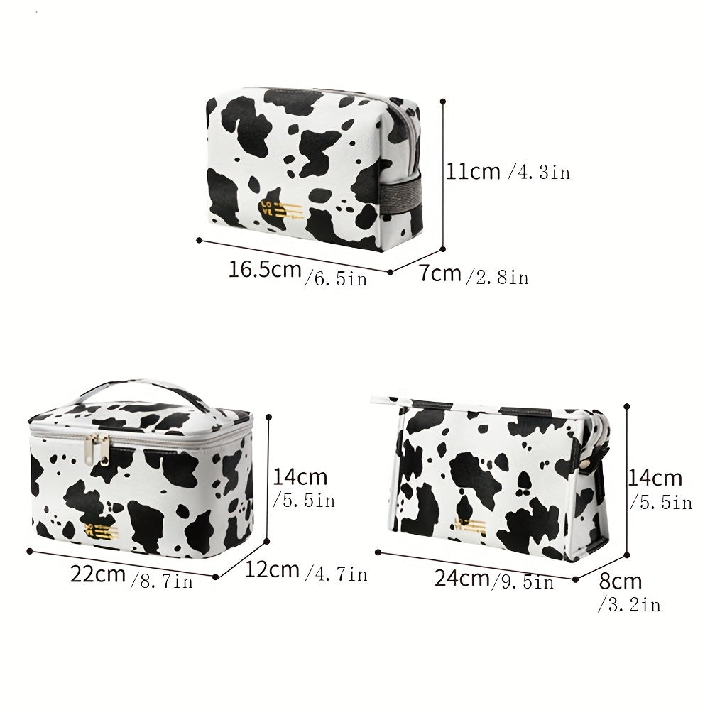 Milk Pattern Portable Makeup Bag