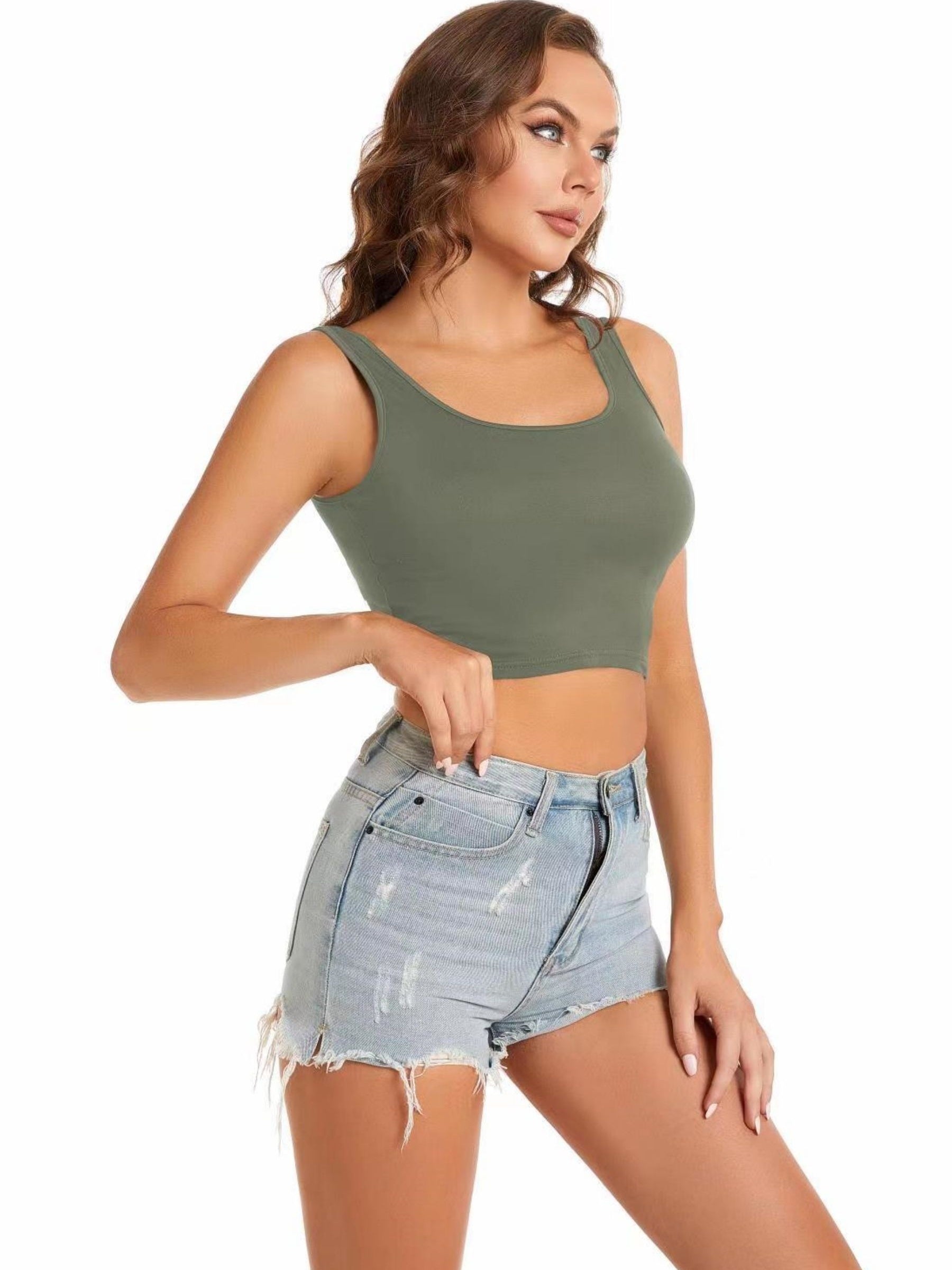 Sleeveless Crop Tank Top for Women's Summer Workout Yoga