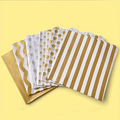 Metallic Golden Print Tissue Paper Bulk, 10 Sheets