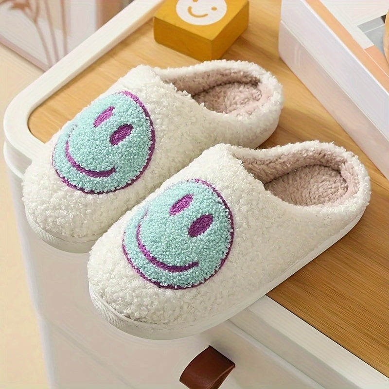 Happy Face Cozy Slippers For Girls Anti-Skid Indoor Shoes